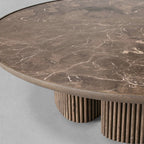 Aster Wood Oak Round Coffee Table Contemporary Sofa Center Tea Table