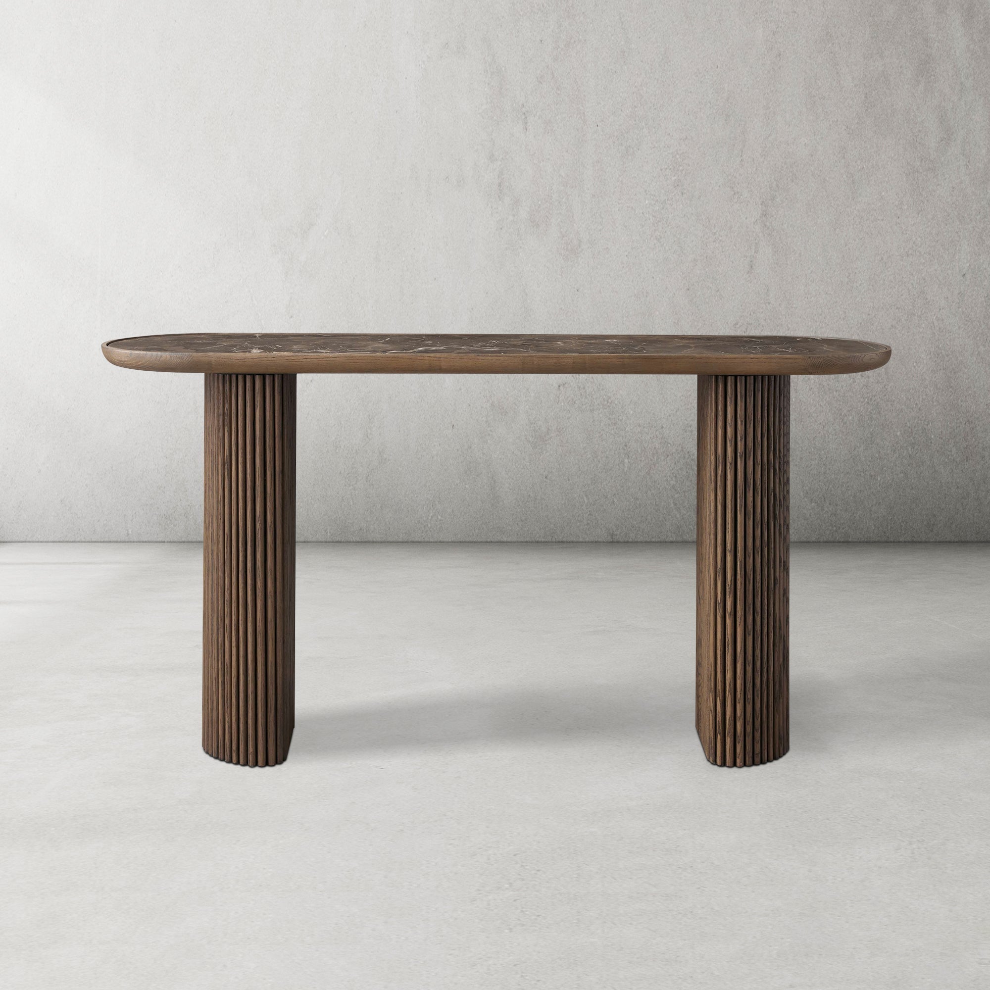 Aster Solid Oak Entryway Console Table Hallway Entrance Table Modern Style