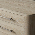 Calista Closed Oak Wood Nightstand with 2-Drawer Cabinet Wood Bedside Nightside Table