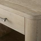 Calista Open Nightstand with Oak Wood Veneered Nightside Table Bedside 1-Drawer Cabinet