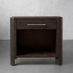 Calista Open Nightstand with Oak Wood Veneered Nightside Table Bedside 1-Drawer Cabinet