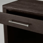 Calista Open Nightstand with Oak Wood Veneered Nightside Table Bedside 1-Drawer Cabinet