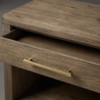 Calista Open Nightstand with Oak Wood Veneered Nightside Table Bedside 1-Drawer Cabinet
