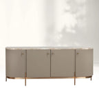 Canodi Cappuccino Marble Top Buffet Sideboard Luxury Leather Finish TV Cabinets Wood Storage Entryway Cabinets