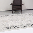 Chaoyang Framed Abstract Border Neutral Area Rug with Relaxed & Casual Carpet Vintage Distressed Border Style