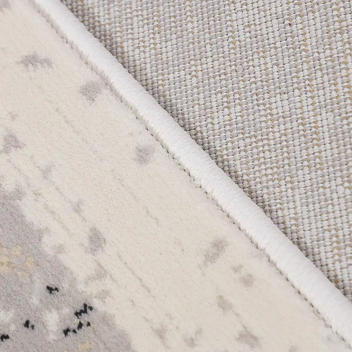 Chaoyang Framed Abstract Border Neutral Area Rug with Relaxed & Casual Carpet Vintage Distressed Border Style