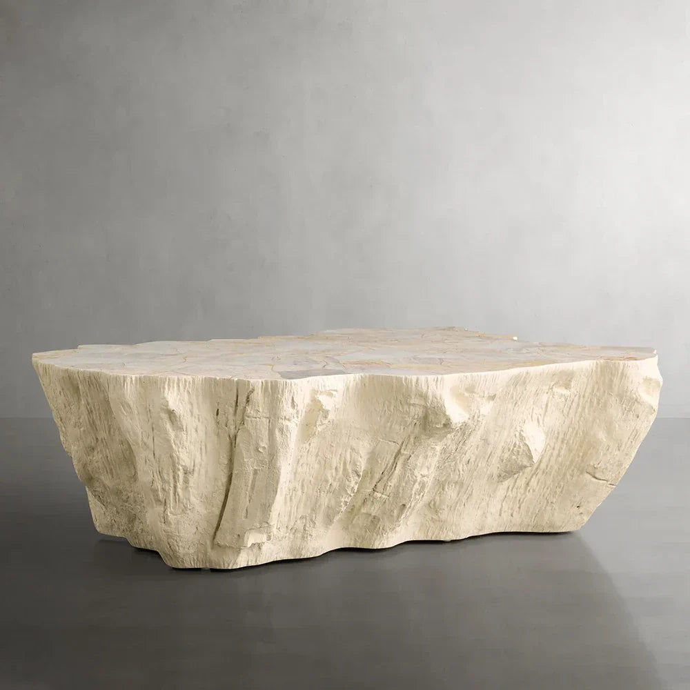 Clayhill Irregular Shape Coffee Table Petrified Wood Cocktail Table Unique Nature Sofa Center Tea Table