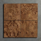 Corey Closed Nightstand with Mappa Burl Wood Bedside Nightside Table 2-Drawer Cabinet