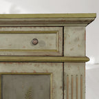 Buffet de salle à manger Cosetta avec motif de fougères peint à la main, en bois antique, meuble d'entrée