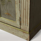 Buffet de salle à manger Cosetta avec motif de fougères peint à la main, en bois antique, meuble d'entrée