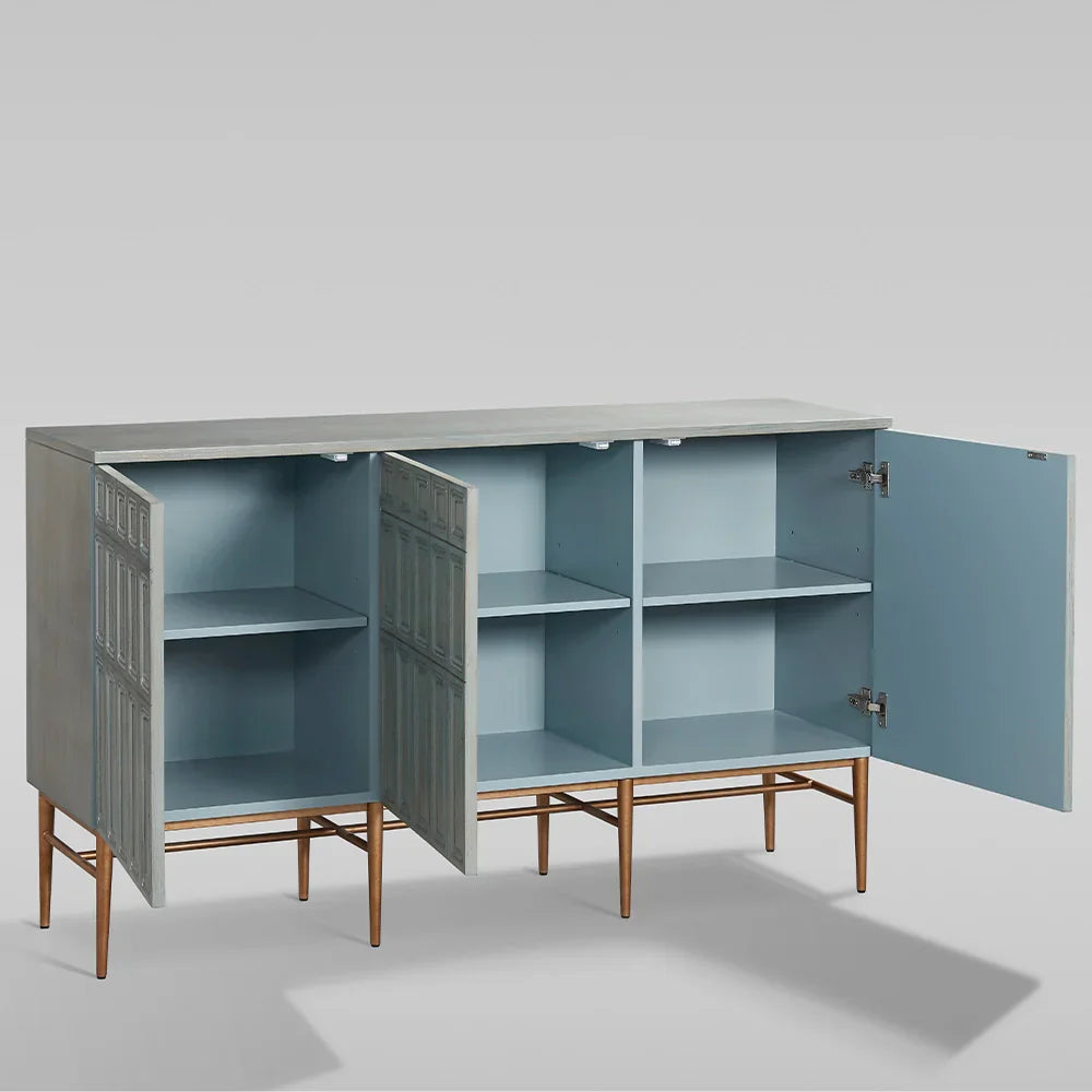 Buffets 3 portes Verdin en bois Meubles de télévision de salon Meubles de rangement d'entrée