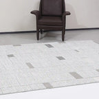 Dianya Minimal Grid Design Neutral Area Rug with Minimal Pixel Grid Style Carpet