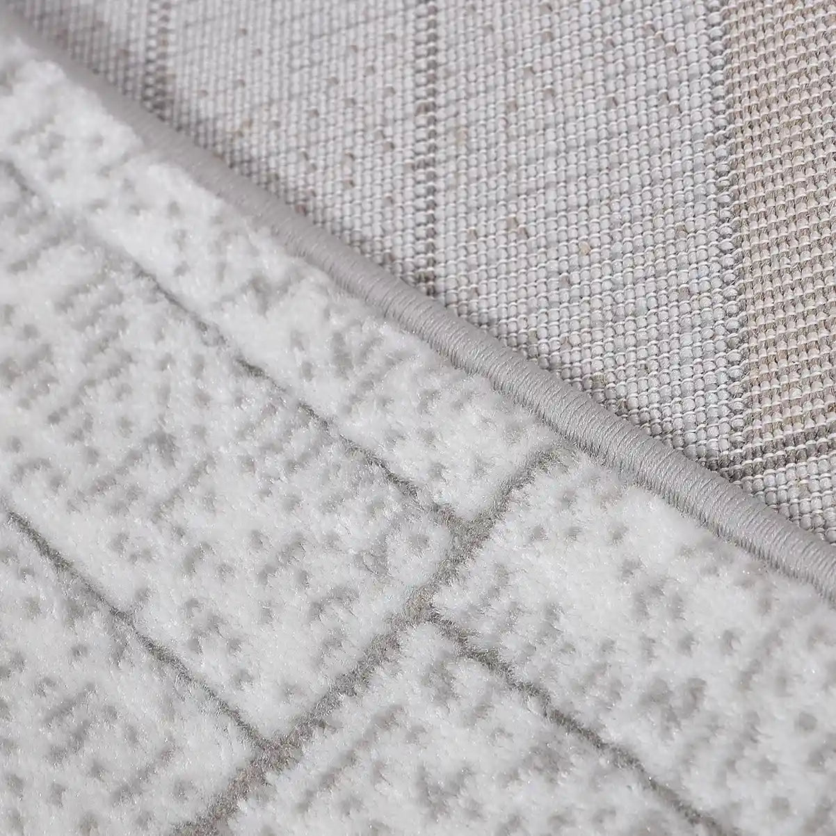 Dianya Minimal Grid Design Neutral Area Rug with Minimal Pixel Grid Style Carpet