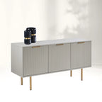 Doroda Holz Sideboard Hochglanz Grau Anrichte Modern TV-Schrank Eingangsschrank
