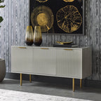 Doroda Holz Sideboard Hochglanz Grau Anrichte Modern TV-Schrank Eingangsschrank
