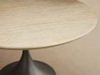 Outdoor Round Dining Table with Stone Top Launette Base