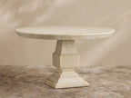 Primrose Outdoor Round Dining Table with Marble Stone Top Patio Dining Table