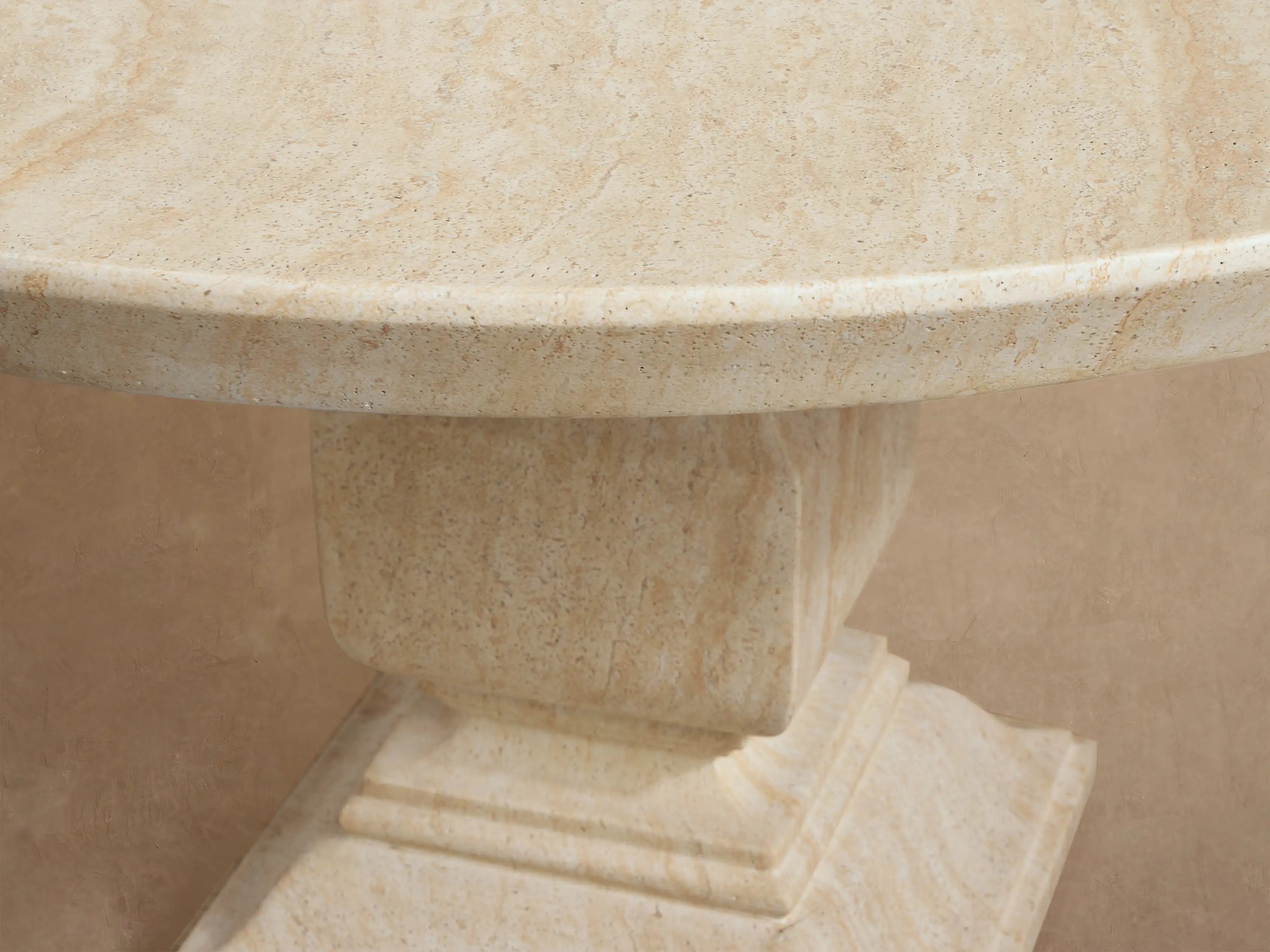 Primrose Outdoor Round Dining Table with Marble Stone Top Patio Dining Table