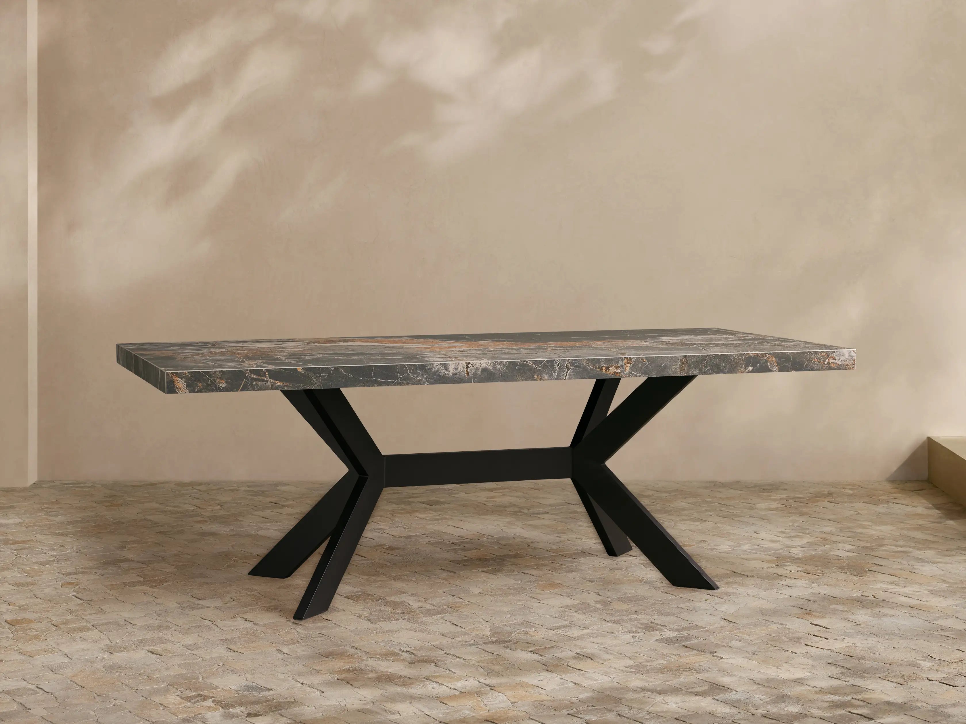 Outdoor Dining Table with Stone Top Apex Base Dining Table