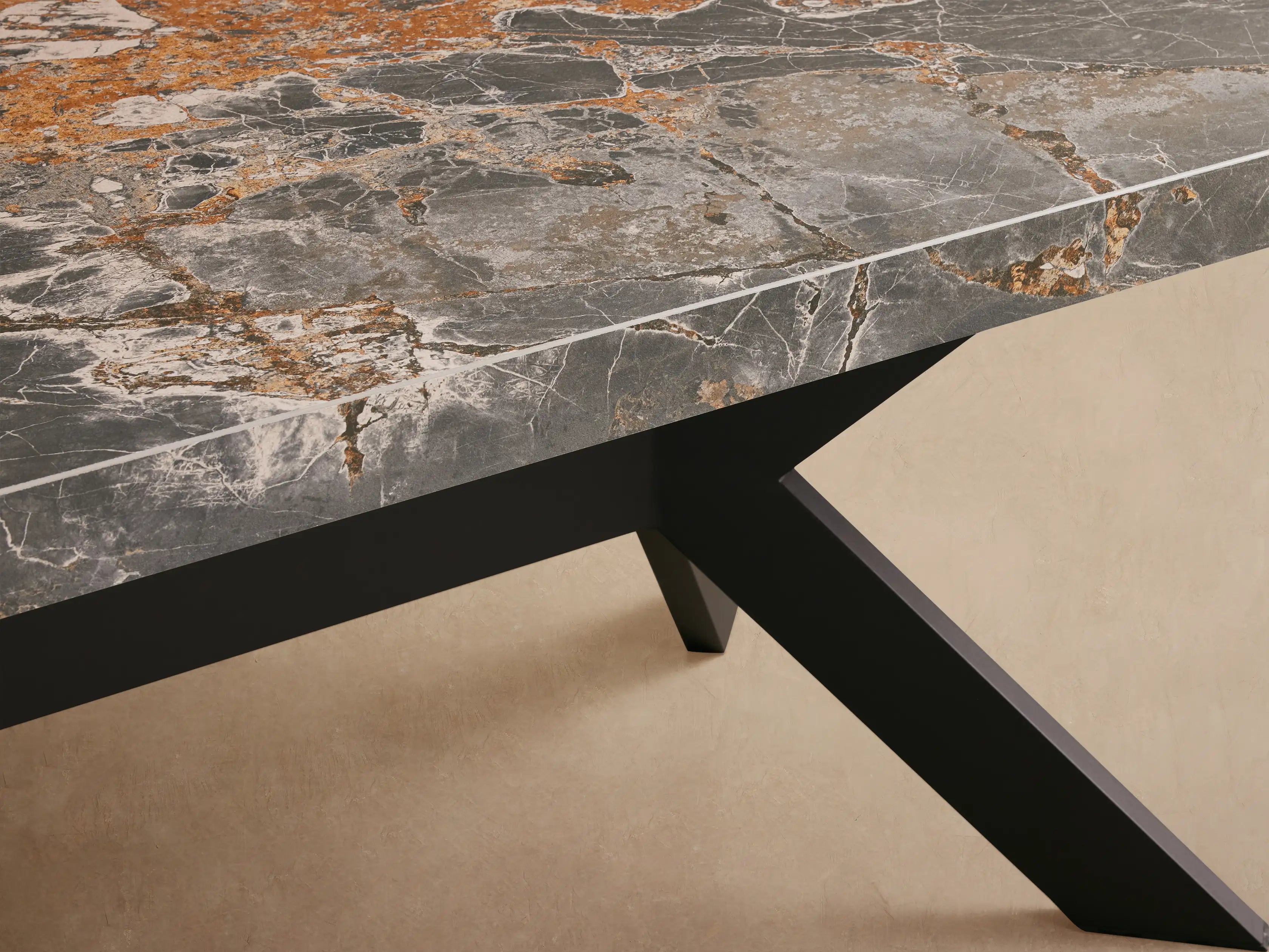 Outdoor Dining Table with Stone Top Apex Base Dining Table