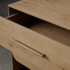 Felton Closed Nightstand with Solid Oak Wood Brass Drawer Pulls Bedside Nightside Table with Soft-Close TWO-Drawer Cabinet
