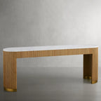 Finnley Marble Top Entryway Console Table Wood Hallway Entrance Table Unique Style