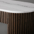 Finnley Marble Top Entryway Console Table Wood Hallway Entrance Table Unique Style