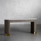 Finnley Marble Top Entryway Console Table Wood Hallway Entrance Table Unique Style