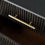 Finnley Closed Nightstand with Marble Stone Cabinet Wood Surfaces Tops 2-Drawer Bedside Nightside Table