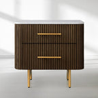 Finnley Closed Nightstand Solid Wood 2 Drawer Bedside Table for Modern Bedroom