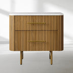 Finnley Closed Nightstand Solid Wood 2 Drawer Bedside Table for Modern Bedroom