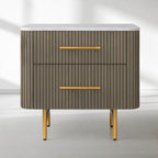 Finnley Closed Nightstand Solid Wood 2 Drawer Bedside Table for Modern Bedroom