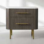 Finnley Closed Nightstand Solid Wood 2 Drawer Bedside Table for Modern Bedroom