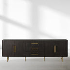 Finnley Marble Top Sideboard Buffet Cabinet wood Media TV Drawers  Cabinet Entrance Cabinet