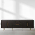 Finnley Marble Top Sideboard Buffet Cabinet wood Media TV Drawers  Cabinet Entrance Cabinet