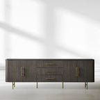 Finnley Marble Top Sideboard Buffet Cabinet wood Media TV Drawers  Cabinet Entrance Cabinet