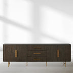 Finnley Marble Top Sideboard Buffet Cabinet wood Media TV Drawers  Cabinet Entrance Cabinet