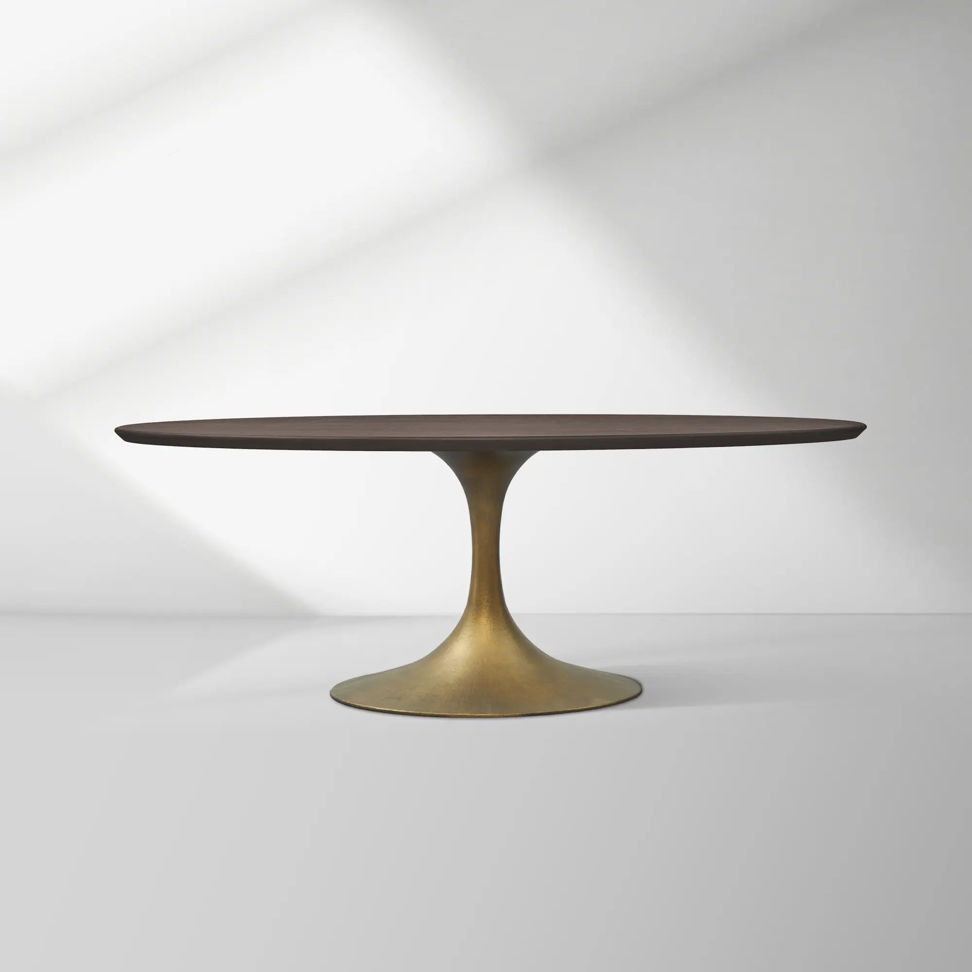 Aero Oval Solid Wood Dining Table Tulip Round Dining Table with Cast Steel Base