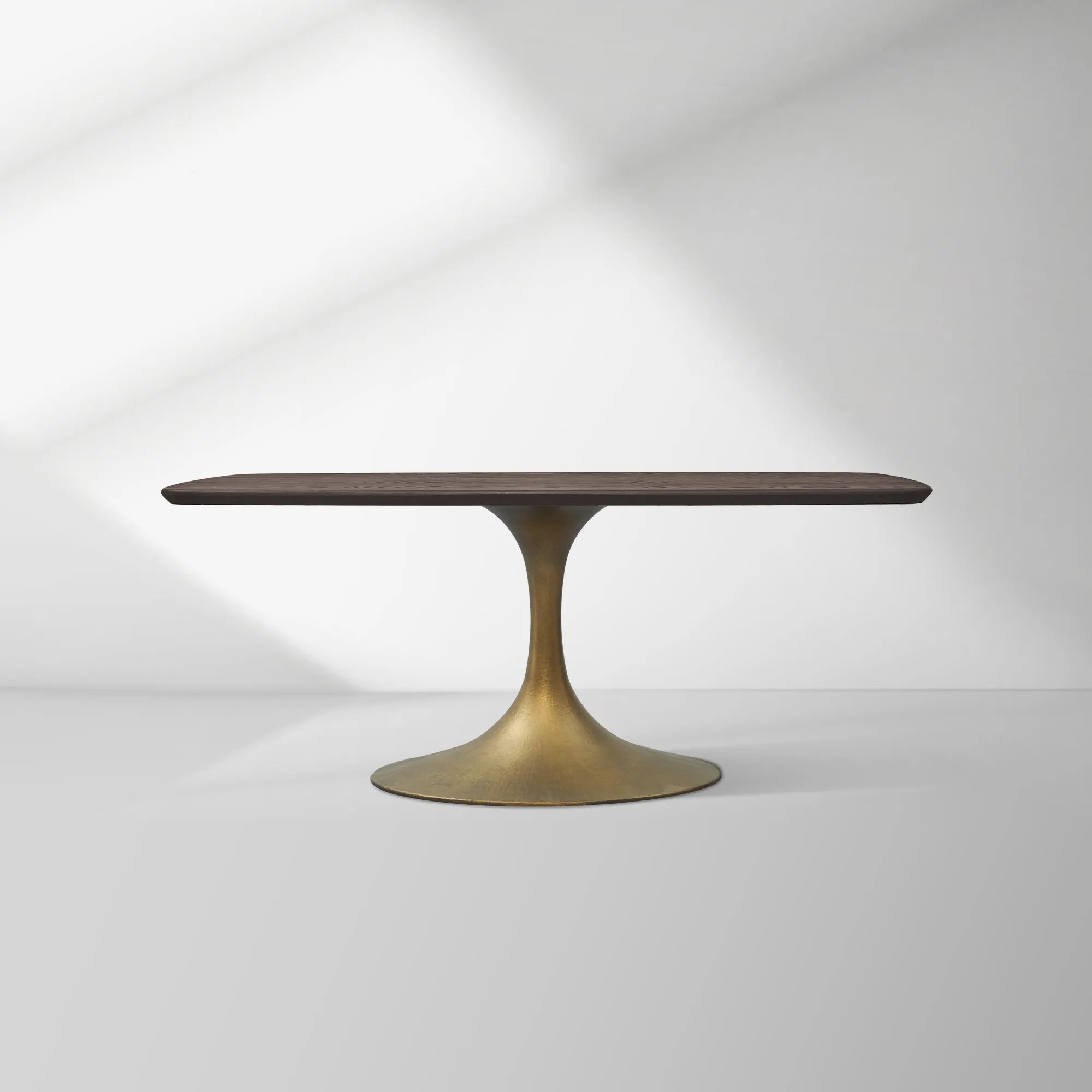 Aero Solid Oak Top Dining Table Tulip Rectangular Dining Table with Launette Base