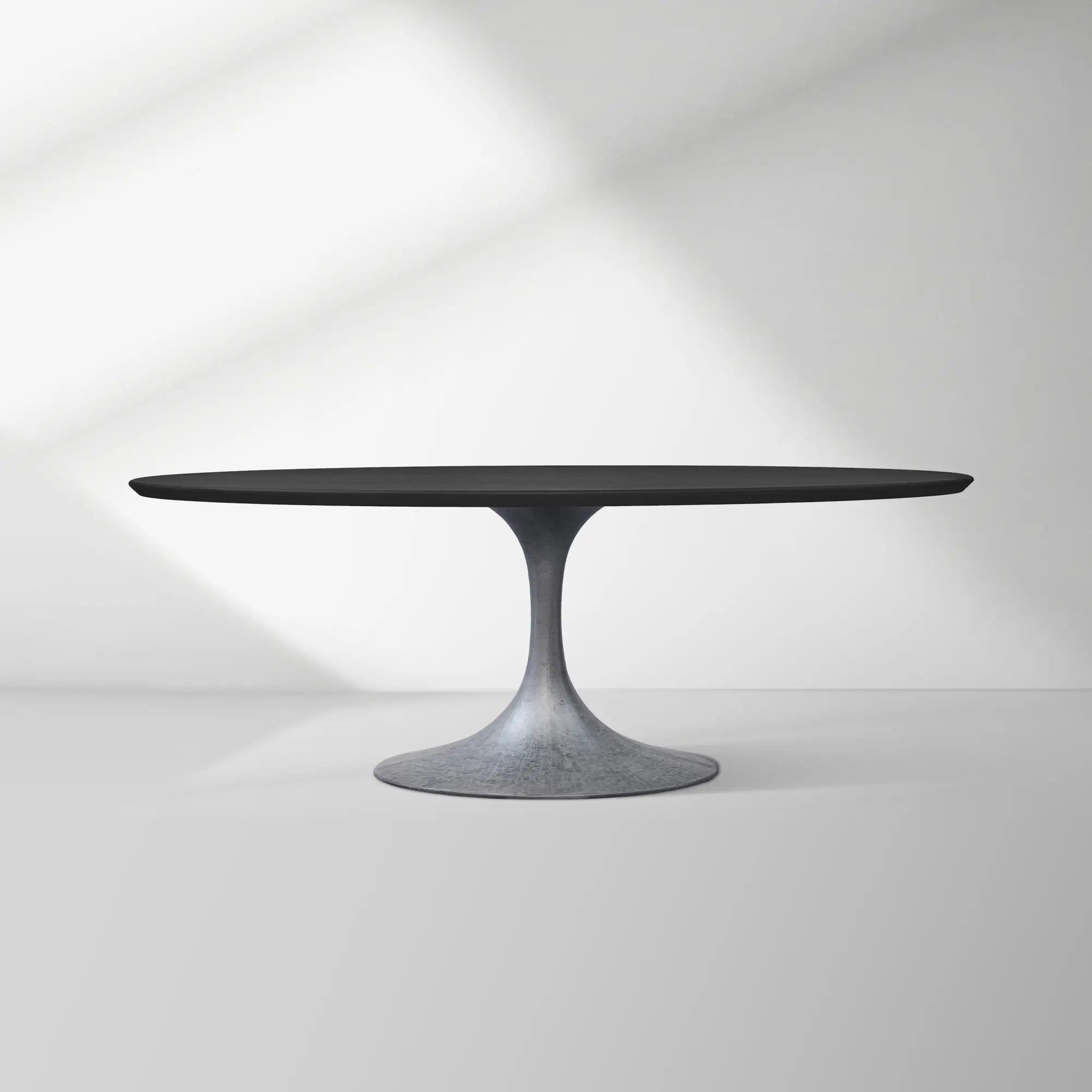 Aero Oval Solid Wood Dining Table Tulip Round Dining Table with Cast Steel Base