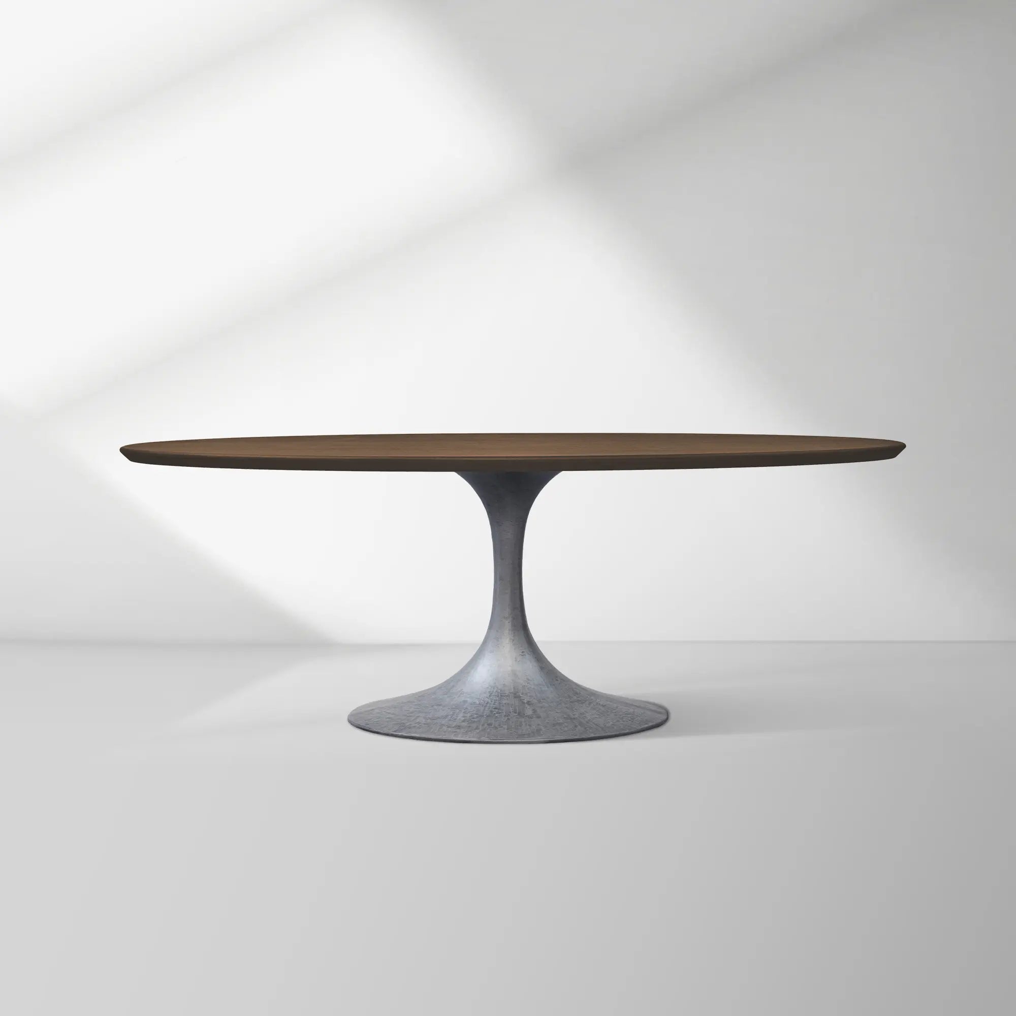 Aero Oval Solid Wood Dining Table Tulip Round Dining Table with Cast Steel Base