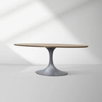 Aero Oval Solid Wood Dining Table Tulip Dining Table with Cast Steel Base
