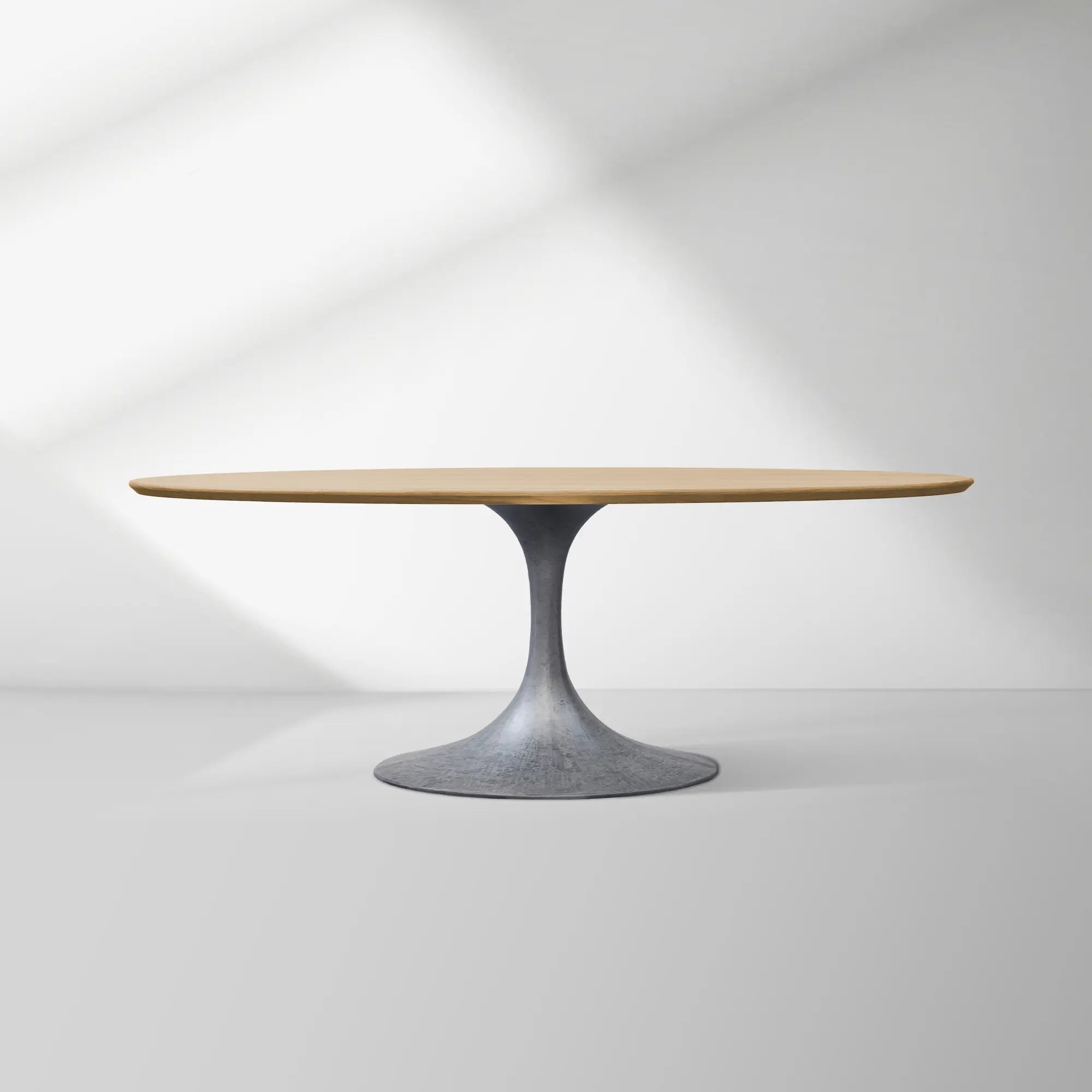 Aero Oval Solid Wood Dining Table Tulip Round Dining Table with Cast Steel Base