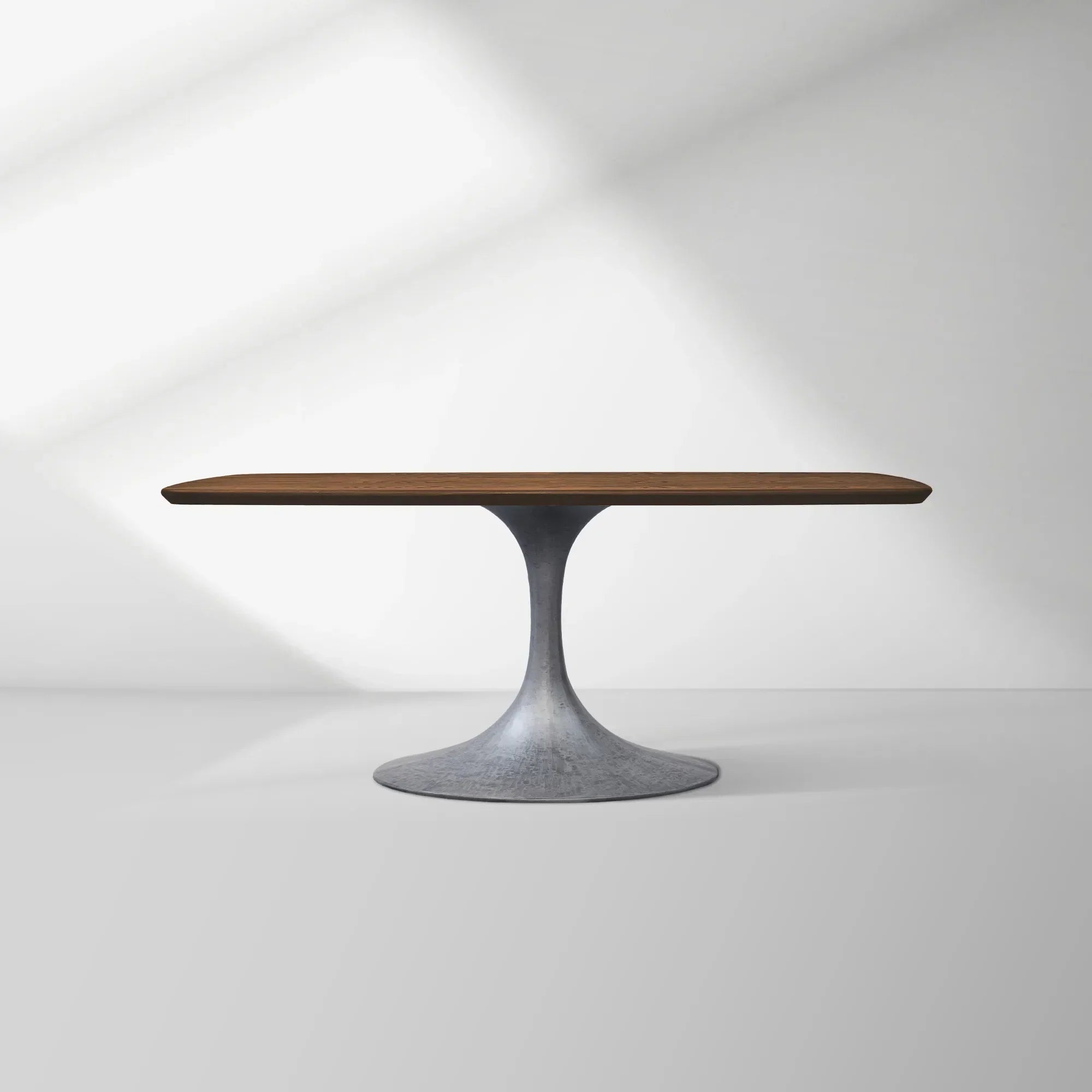 Aero Solid Oak Top Dining Table Tulip Rectangular Dining Table with Launette Base