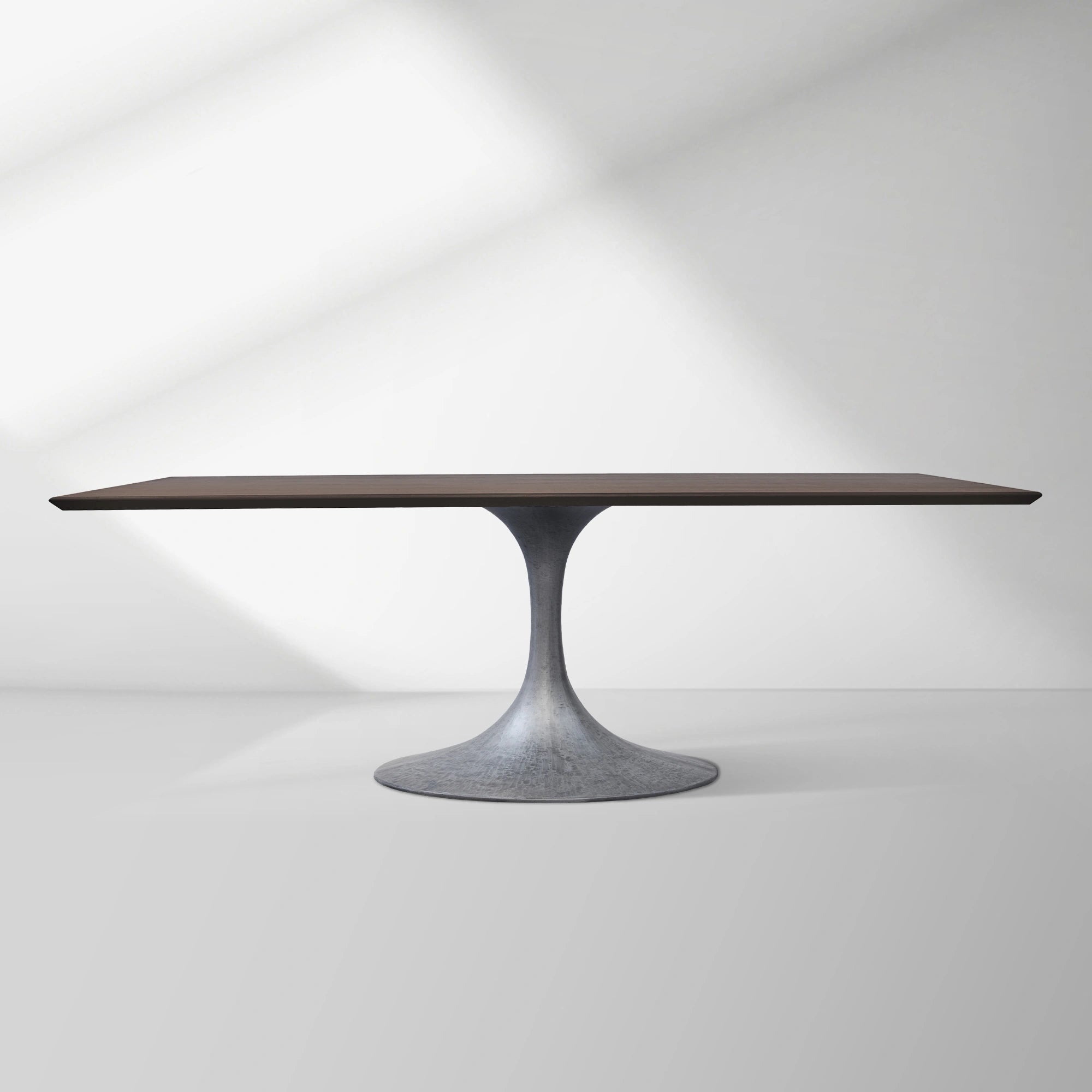 Aero Solid Wood Top Dining Table Tulip Rectangular Dining Table with Cast Steel Pedestal Base