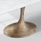 Aero Marble Stone Top Dining Table Tulip Rectangular Dining Table with Cast Steel Pedestal Base