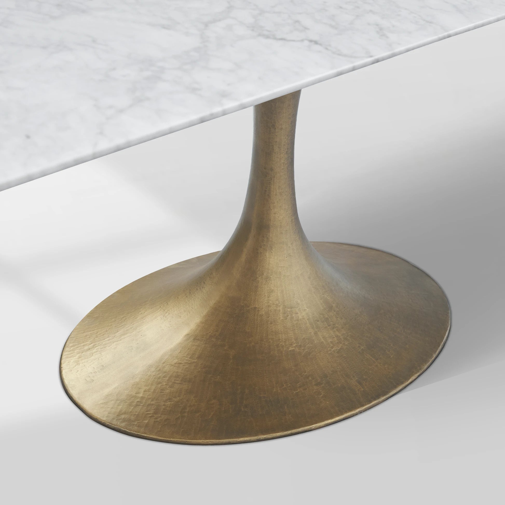 Aero Marble Stone Top Dining Table Tulip Rectangular Dining Table with Cast Steel Pedestal Base