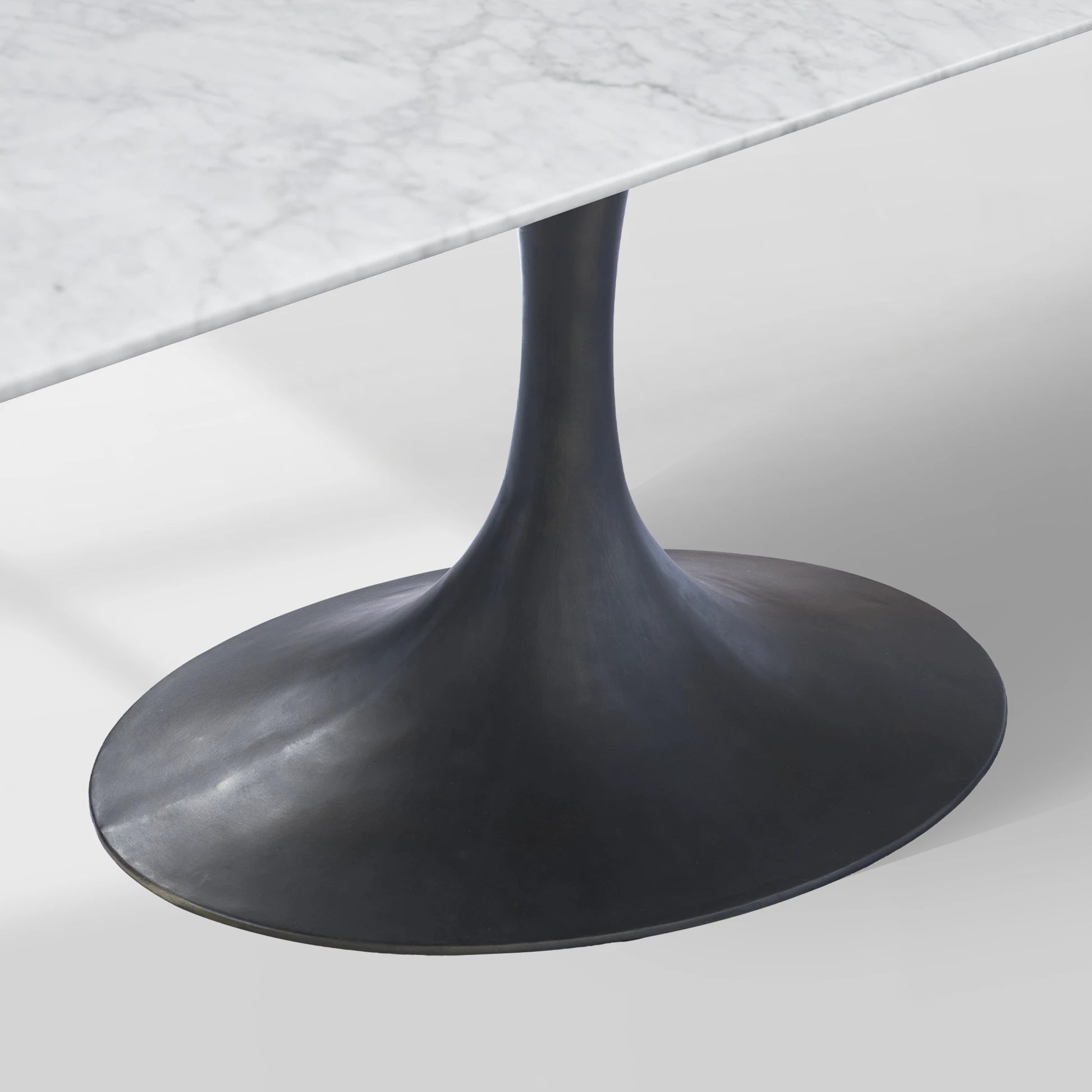 Aero Marble Stone Top Dining Table Tulip Rectangular Dining Table with Cast Steel Pedestal Base
