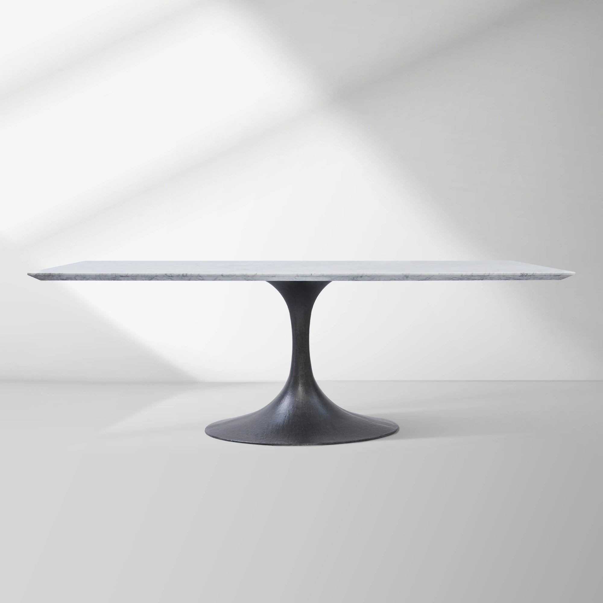 Aero Marble Stone Top Dining Table Tulip Rectangular Dining Table with Cast Steel Pedestal Base