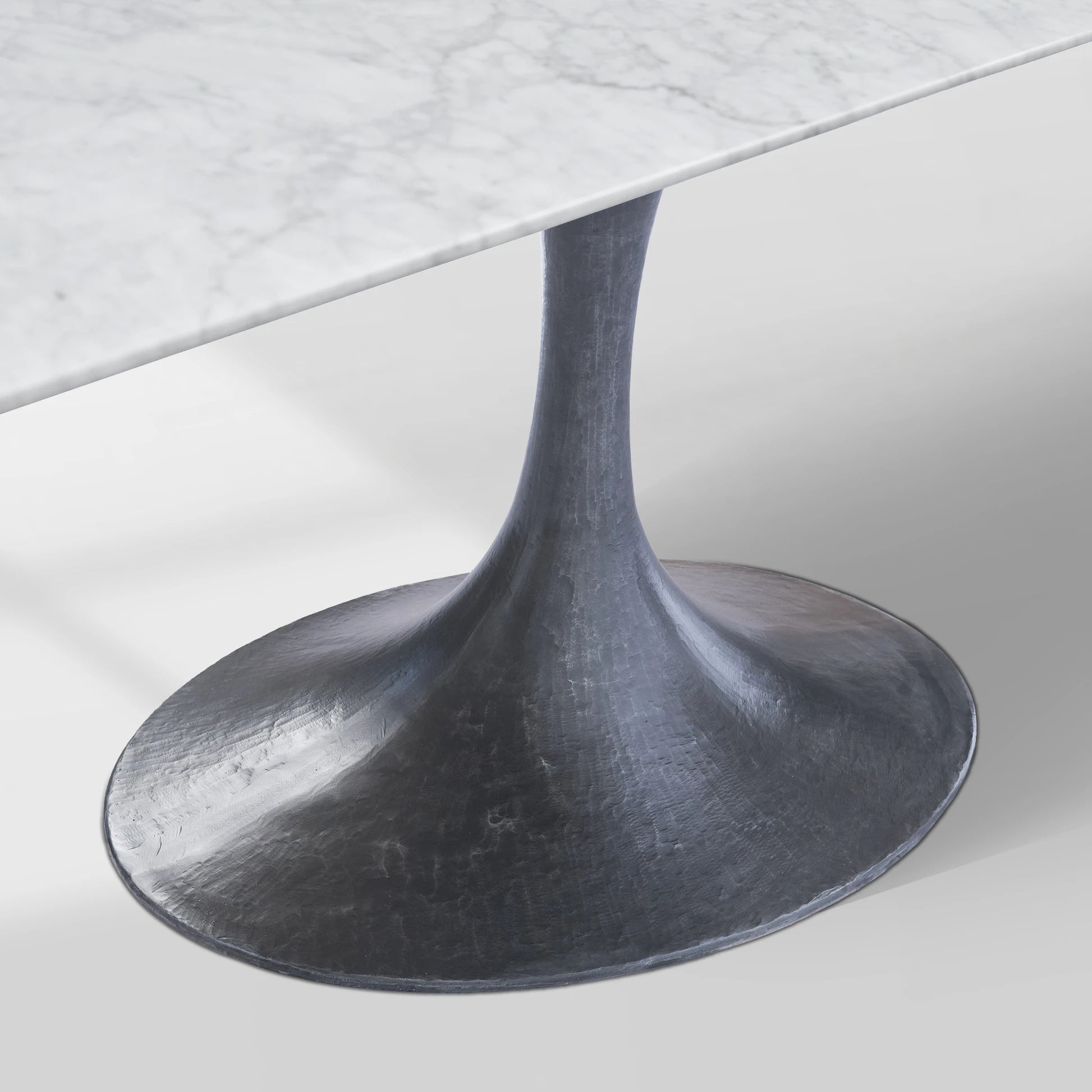 Aero Marble Stone Top Dining Table Tulip Rectangular Dining Table with Cast Steel Pedestal Base